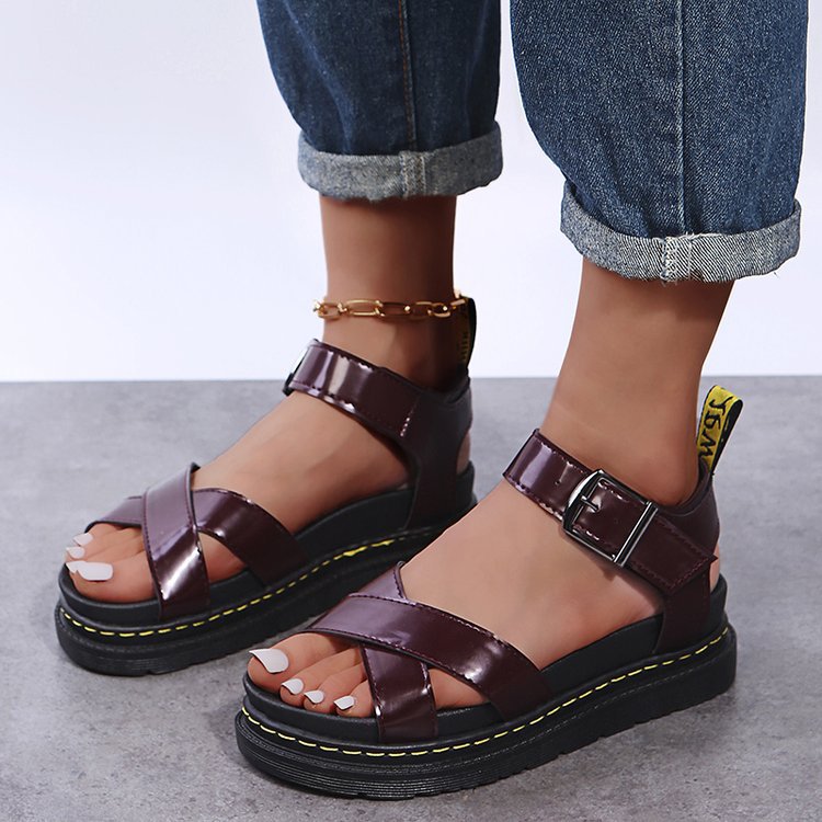 Womens Flat Roman Sandals Thick Hollow Out Sandals