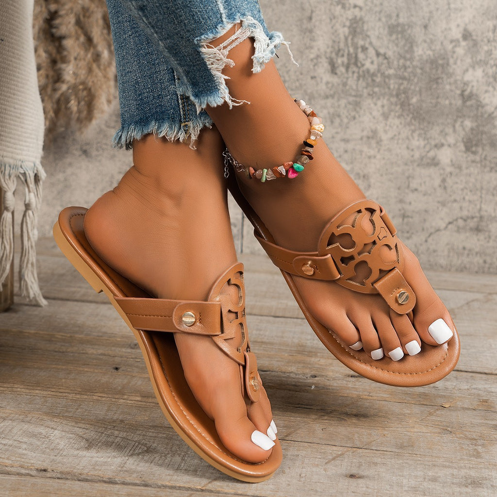 Herringbone Flat Sandals for Women