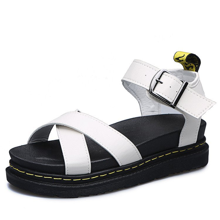Womens Flat Roman Sandals Thick Hollow Out Sandals