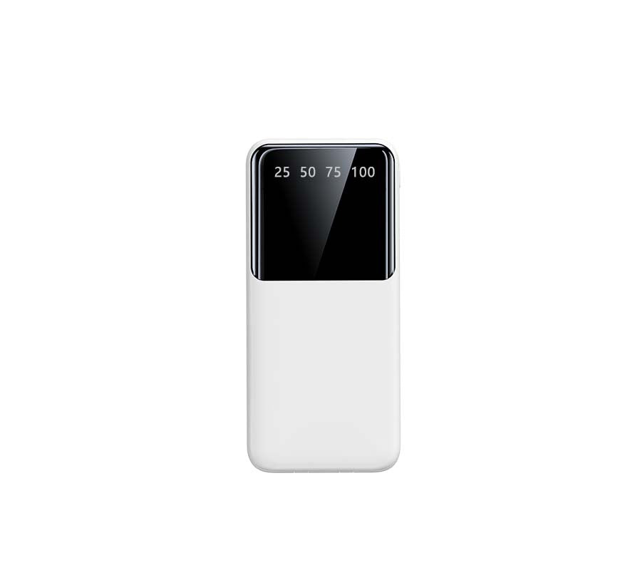 Portable Power Bank with Built-in Cable and Digital Display