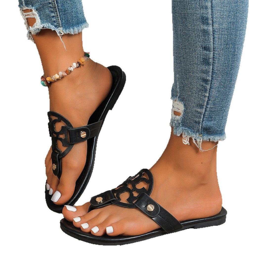 Herringbone Flat Sandals for Women