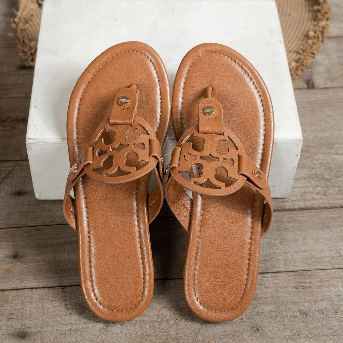 Herringbone Flat Sandals for Women