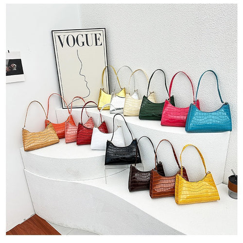 Embossed Candy Color Underarm Bag