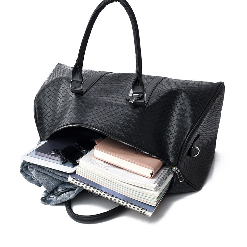 Textured Travel Bag with Shoe Compartment