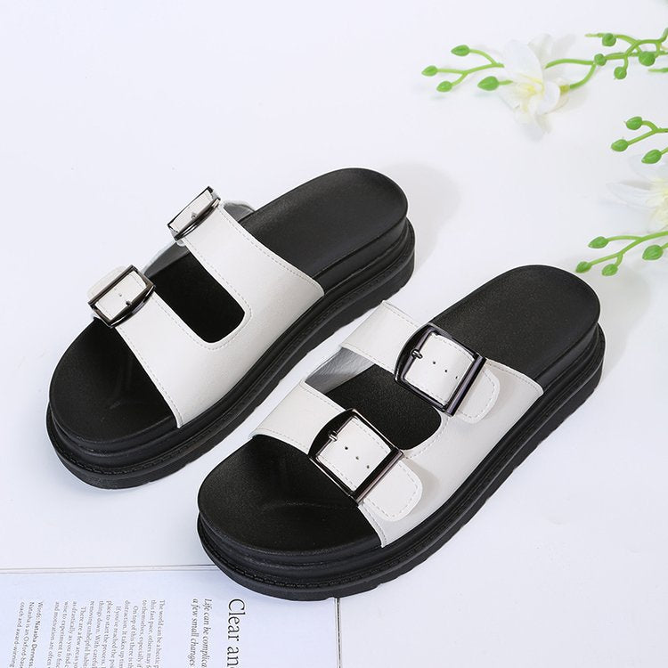 Womens Flat Roman Sandals Thick Hollow Out Sandals
