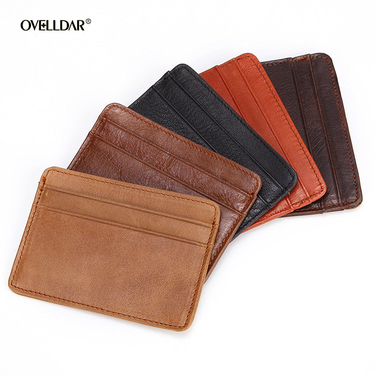 Mens Genuine Leather Wallet Retro Cowhide Card Holder