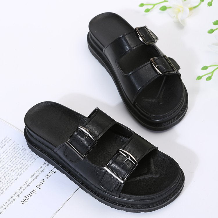 Womens Flat Roman Sandals Thick Hollow Out Sandals