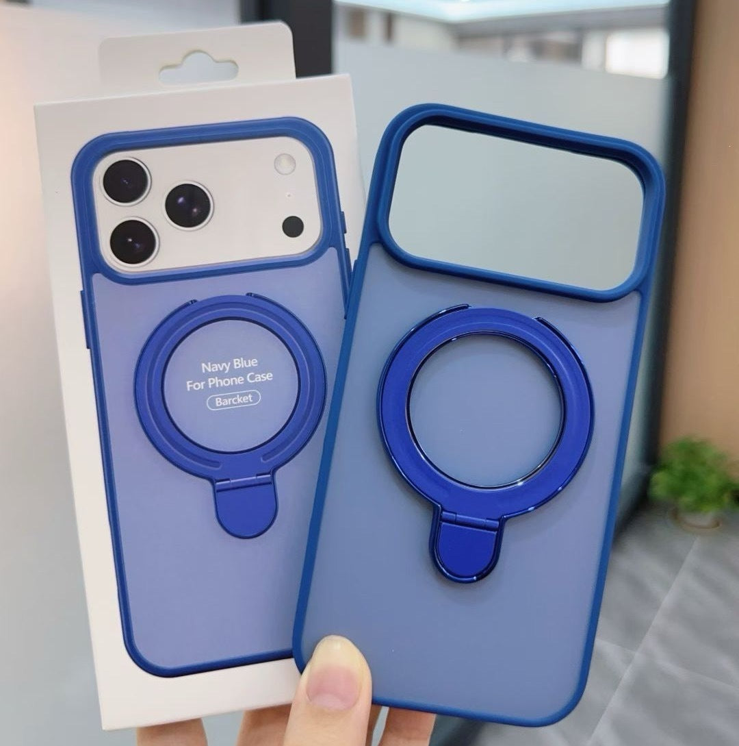 Skin-Like Contrast Color Magnetic Phone Case with Stand