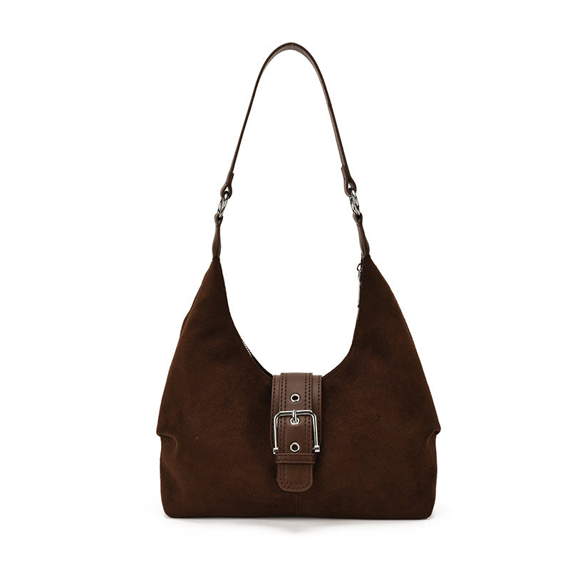 Retro Suede Shoulder Handbag