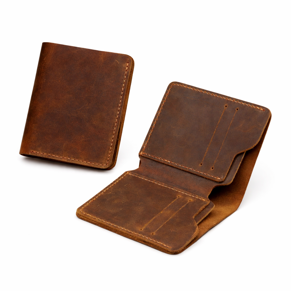Card and cash leather wallet