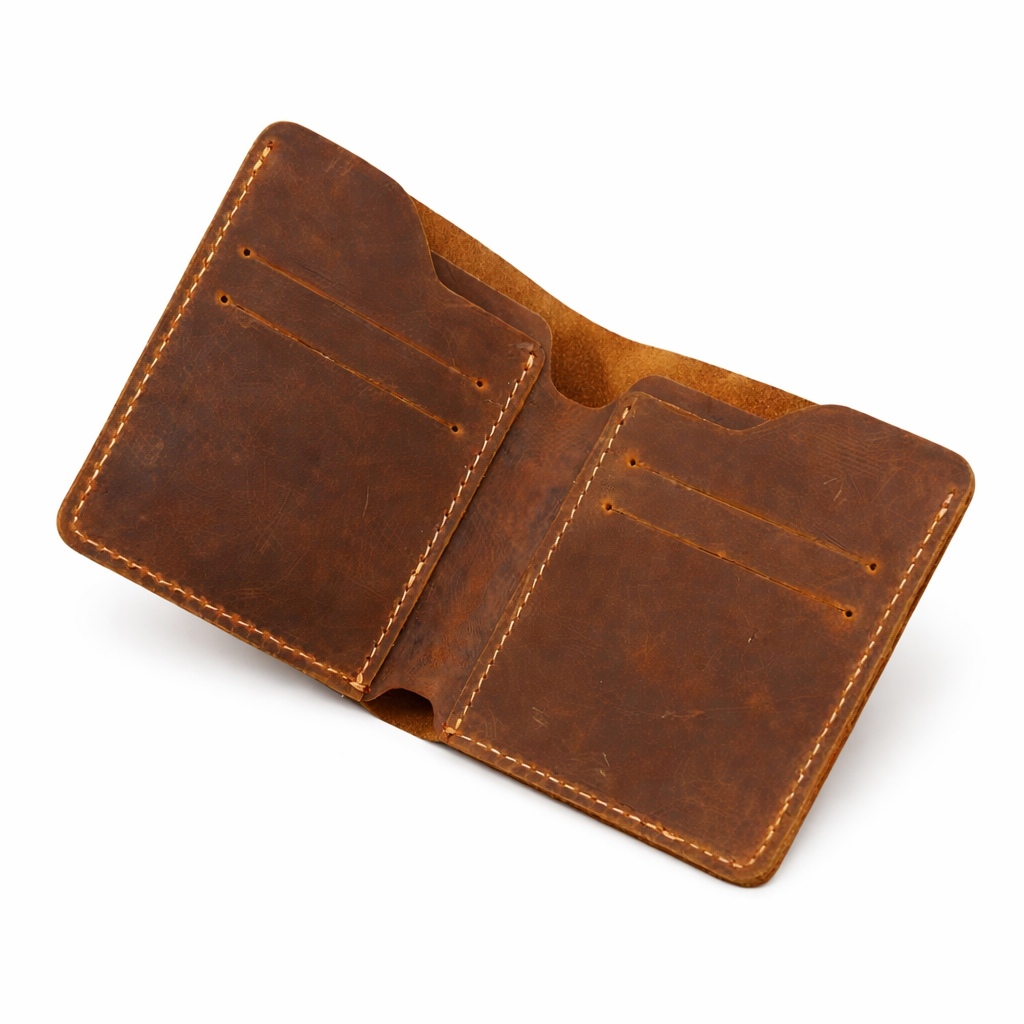 Card and cash leather wallet