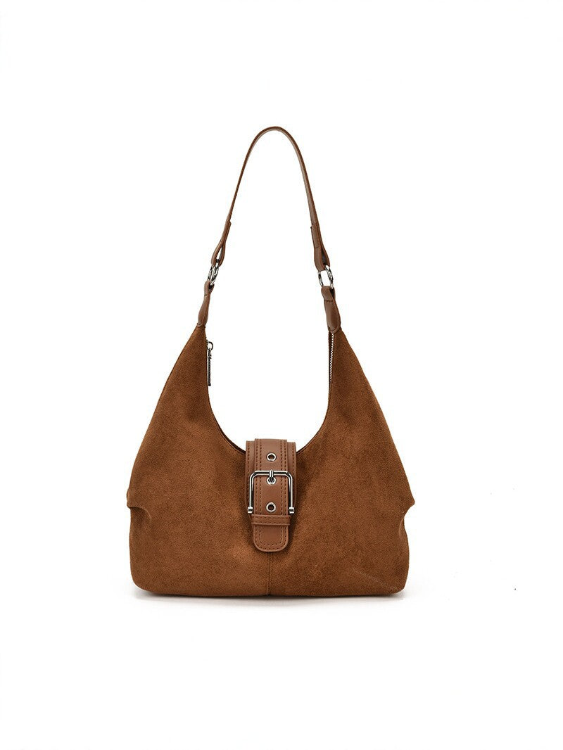 Vintage Suede Shoulder Bag for Women