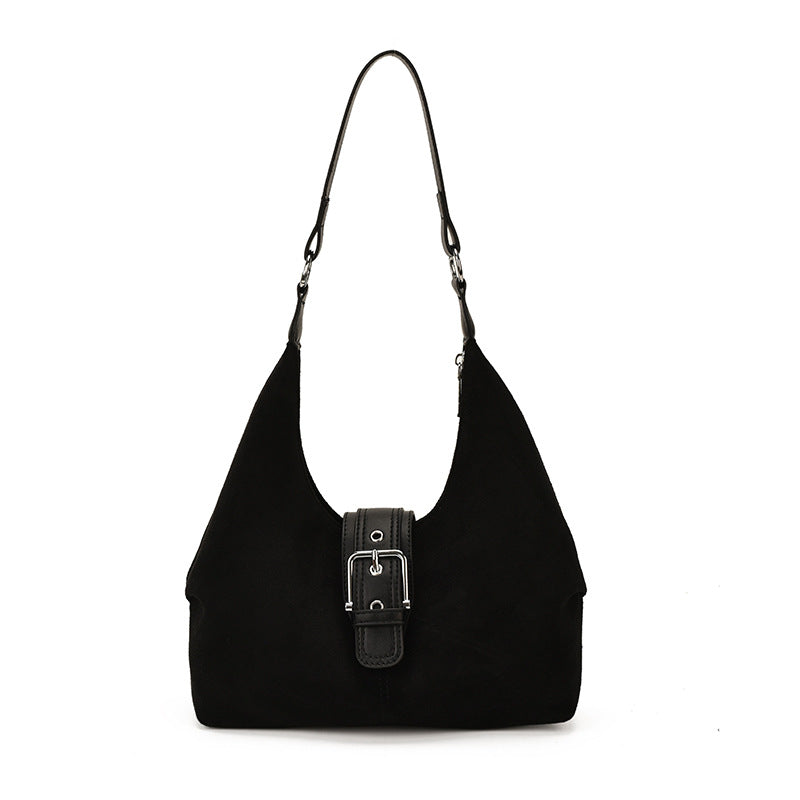 Retro Suede Shoulder Handbag