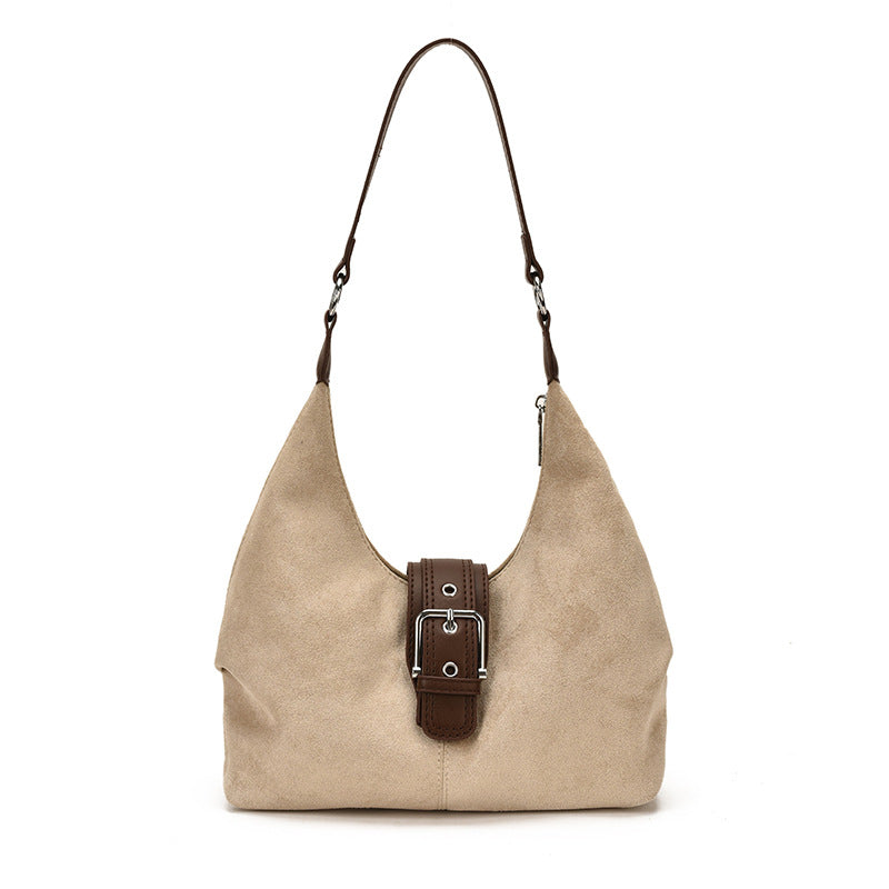 Retro Suede Shoulder Handbag