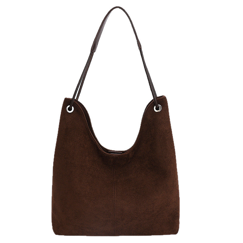 Minimalist Retro Suede Shoulder Bag