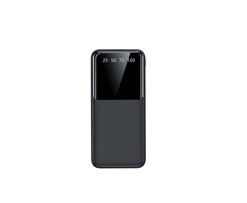 Portable Power Bank with Built-in Cable and Digital Display